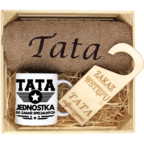 PREZENT DLA TATY RĘCZNIK + KUBEK DZIEŃ OJCA TATA