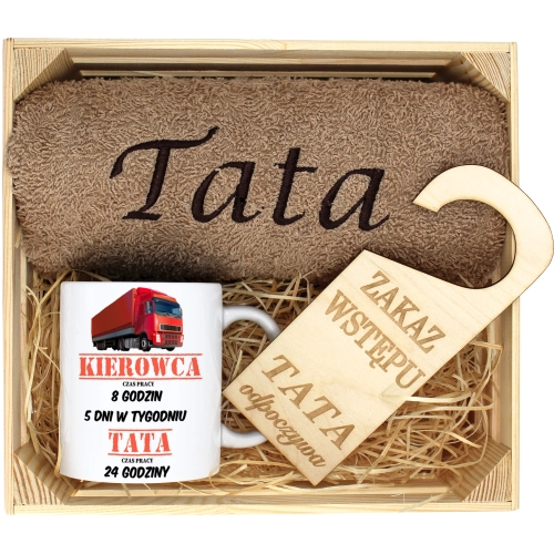 PREZENT DLA TATY RĘCZNIK + KUBEK DZIEŃ OJCA TATA