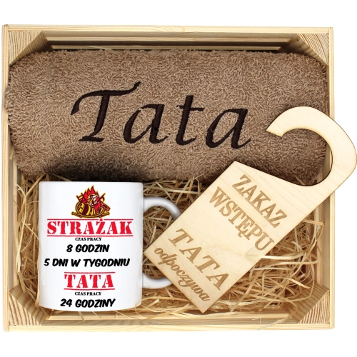 PREZENT DLA TATY RĘCZNIK + KUBEK DZIEŃ OJCA TATA