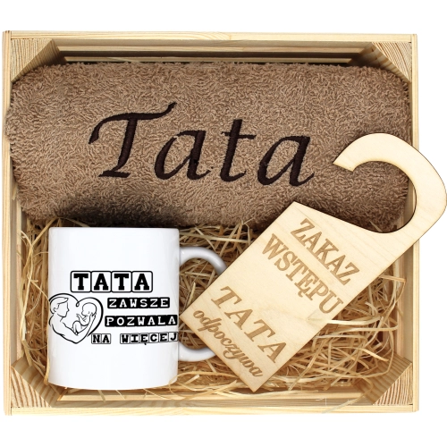 PREZENT DLA TATY RĘCZNIK + KUBEK DZIEŃ OJCA TATA