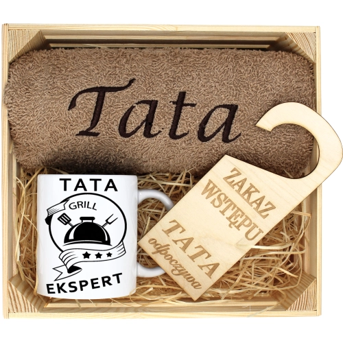 PREZENT DLA TATY RĘCZNIK + KUBEK DZIEŃ OJCA TATA