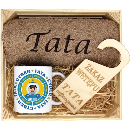 PREZENT DLA TATY RĘCZNIK + KUBEK DZIEŃ OJCA TATA