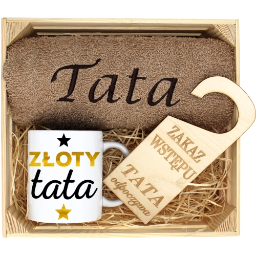 PREZENT DLA TATY RĘCZNIK + KUBEK DZIEŃ OJCA TATA