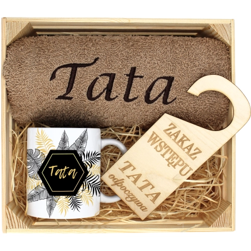PREZENT DLA TATY RĘCZNIK + KUBEK DZIEŃ OJCA TATA