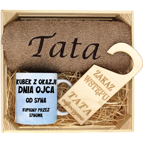 PREZENT DLA TATY RĘCZNIK + KUBEK DZIEŃ OJCA TATA