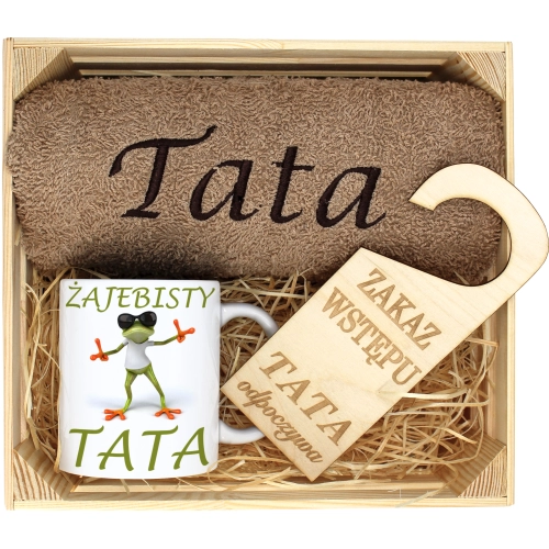PREZENT DLA TATY RĘCZNIK + KUBEK DZIEŃ OJCA TATA