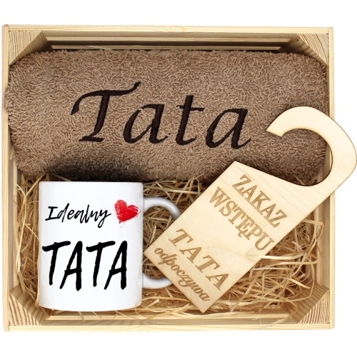 PREZENT DLA TATY RĘCZNIK + KUBEK DZIEŃ OJCA TATA