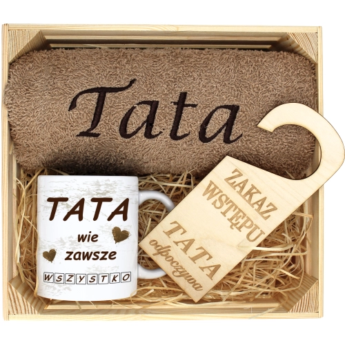 PREZENT DLA TATY RĘCZNIK + KUBEK DZIEŃ OJCA TATA