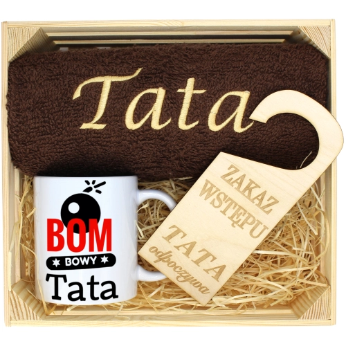 PREZENT DLA TATY RĘCZNIK + KUBEK DZIEŃ OJCA TATA
