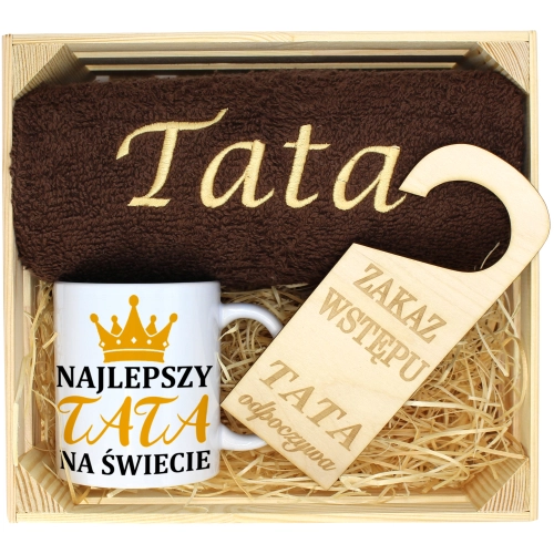 PREZENT DLA TATY RĘCZNIK + KUBEK DZIEŃ OJCA TATA