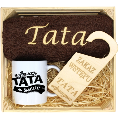 PREZENT DLA TATY RĘCZNIK + KUBEK DZIEŃ OJCA TATA
