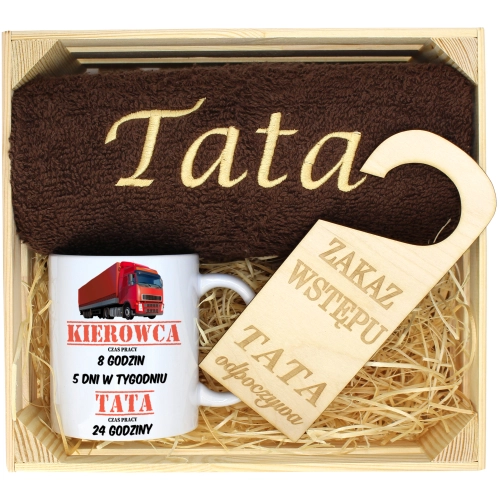 PREZENT DLA TATY RĘCZNIK + KUBEK DZIEŃ OJCA TATA