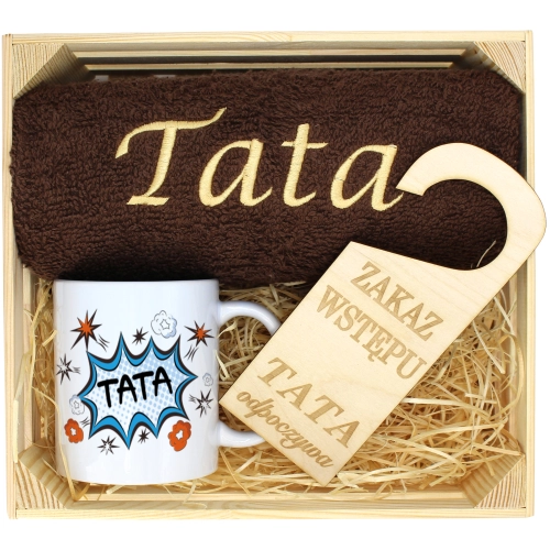 PREZENT DLA TATY RĘCZNIK + KUBEK DZIEŃ OJCA TATA