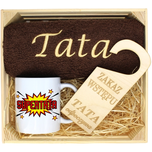 PREZENT DLA TATY RĘCZNIK + KUBEK DZIEŃ OJCA TATA