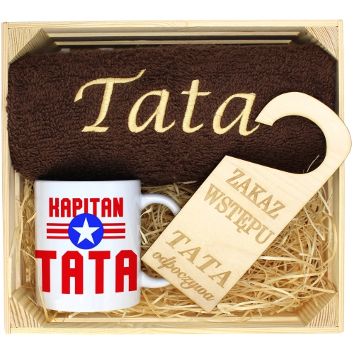 PREZENT DLA TATY RĘCZNIK + KUBEK DZIEŃ OJCA TATA