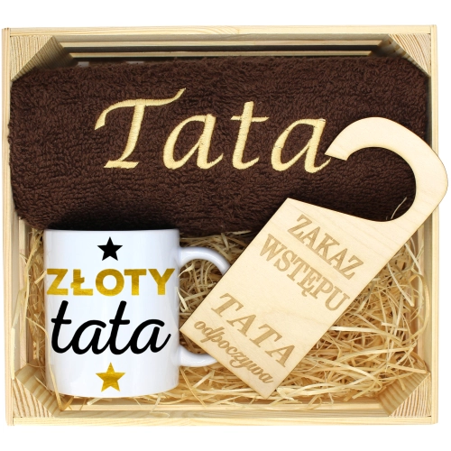 PREZENT DLA TATY RĘCZNIK + KUBEK DZIEŃ OJCA TATA