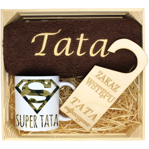 PREZENT DLA TATY RĘCZNIK + KUBEK DZIEŃ OJCA TATA