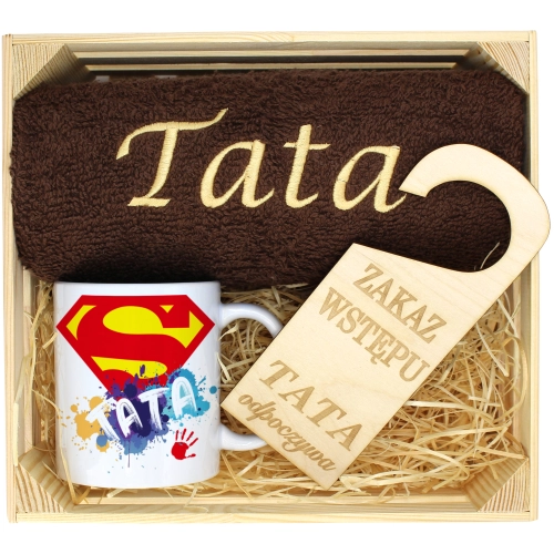 PREZENT DLA TATY RĘCZNIK + KUBEK DZIEŃ OJCA TATA