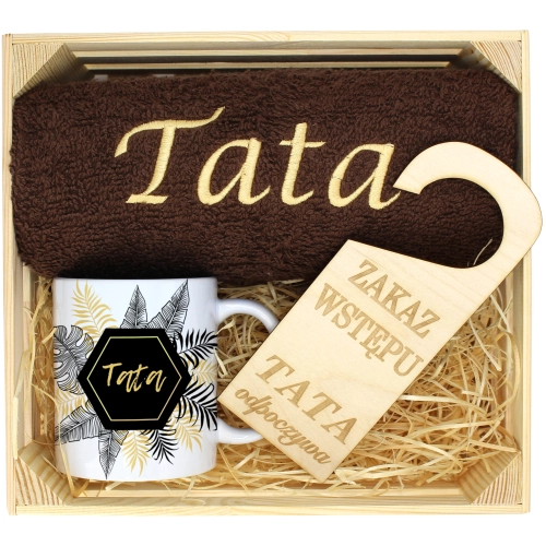 PREZENT DLA TATY RĘCZNIK + KUBEK DZIEŃ OJCA TATA