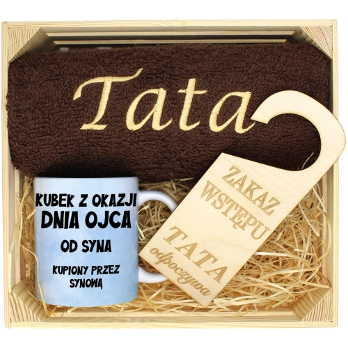 PREZENT DLA TATY RĘCZNIK + KUBEK DZIEŃ OJCA TATA