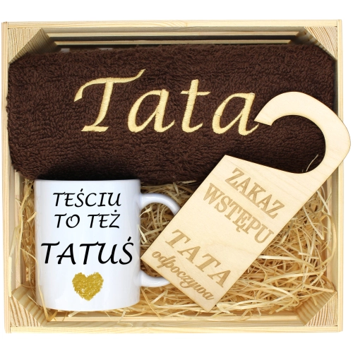 PREZENT DLA TATY RĘCZNIK + KUBEK DZIEŃ OJCA TATA