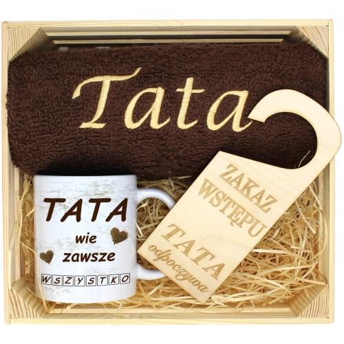 PREZENT DLA TATY RĘCZNIK + KUBEK DZIEŃ OJCA TATA
