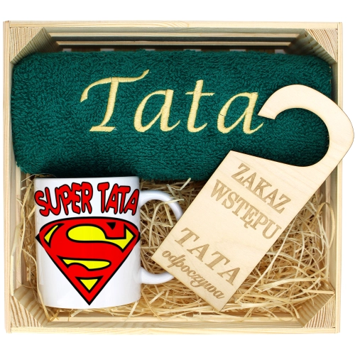 PREZENT DLA TATY RĘCZNIK + KUBEK DZIEŃ OJCA TATA