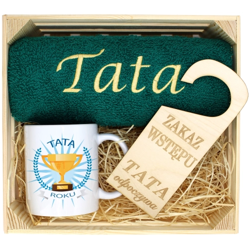 PREZENT DLA TATY RĘCZNIK + KUBEK DZIEŃ OJCA TATA
