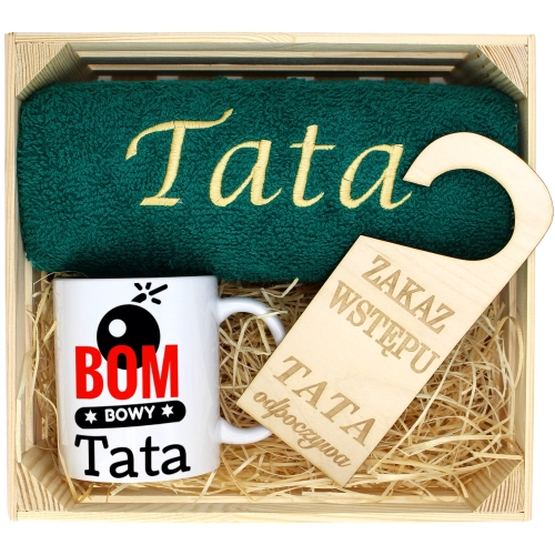 PREZENT DLA TATY RĘCZNIK + KUBEK DZIEŃ OJCA TATA