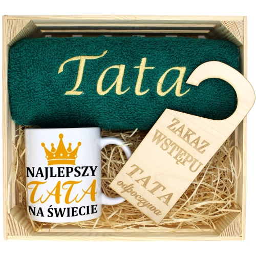 PREZENT DLA TATY RĘCZNIK + KUBEK DZIEŃ OJCA TATA