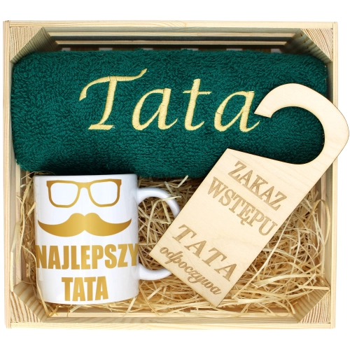 PREZENT DLA TATY RĘCZNIK + KUBEK DZIEŃ OJCA TATA