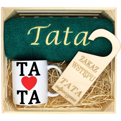 PREZENT DLA TATY RĘCZNIK + KUBEK DZIEŃ OJCA TATA