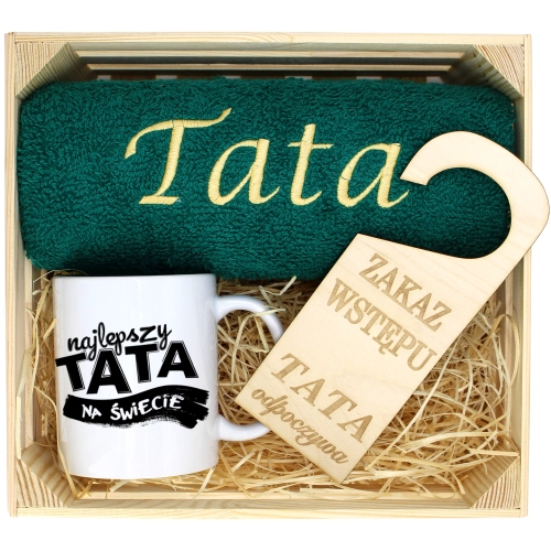 PREZENT DLA TATY RĘCZNIK + KUBEK DZIEŃ OJCA TATA