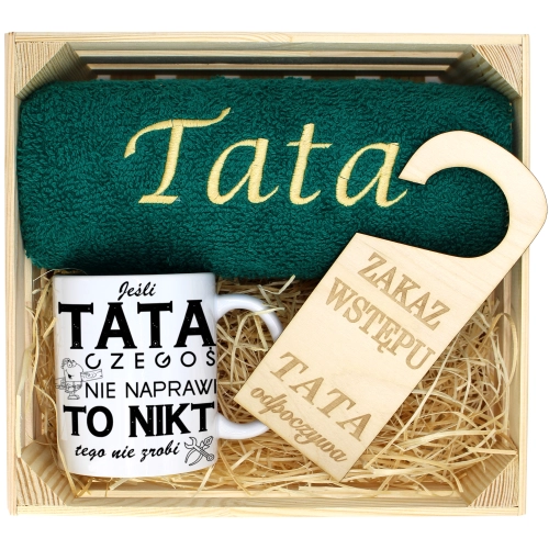 PREZENT DLA TATY RĘCZNIK + KUBEK DZIEŃ OJCA TATA