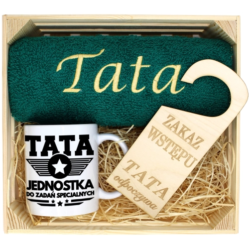 PREZENT DLA TATY RĘCZNIK + KUBEK DZIEŃ OJCA TATA