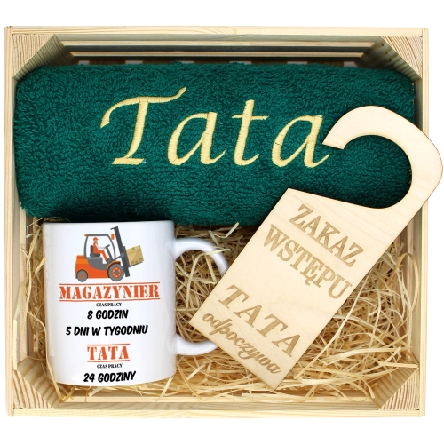 PREZENT DLA TATY RĘCZNIK + KUBEK DZIEŃ OJCA TATA