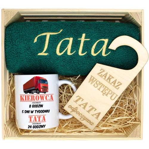 PREZENT DLA TATY RĘCZNIK + KUBEK DZIEŃ OJCA TATA
