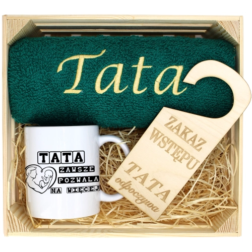 PREZENT DLA TATY RĘCZNIK + KUBEK DZIEŃ OJCA TATA
