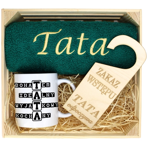 PREZENT DLA TATY RĘCZNIK + KUBEK DZIEŃ OJCA TATA
