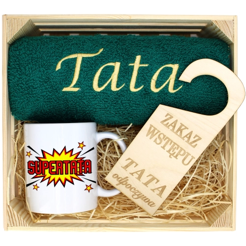 PREZENT DLA TATY RĘCZNIK + KUBEK DZIEŃ OJCA TATA
