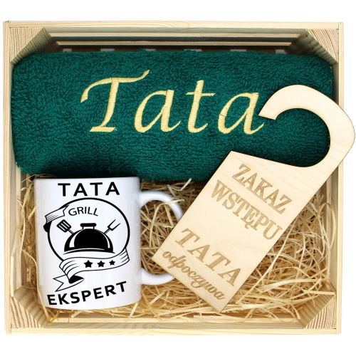 PREZENT DLA TATY RĘCZNIK + KUBEK DZIEŃ OJCA TATA