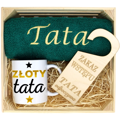 PREZENT DLA TATY RĘCZNIK + KUBEK DZIEŃ OJCA TATA