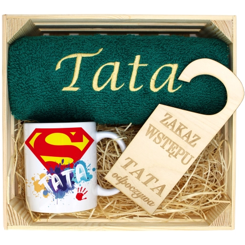 PREZENT DLA TATY RĘCZNIK + KUBEK DZIEŃ OJCA TATA