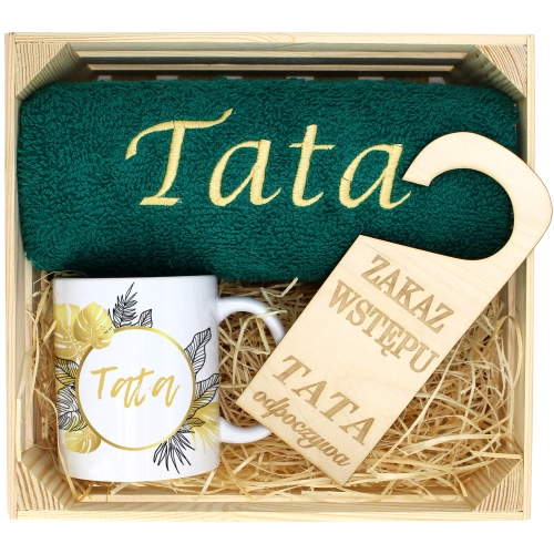PREZENT DLA TATY RĘCZNIK + KUBEK DZIEŃ OJCA TATA