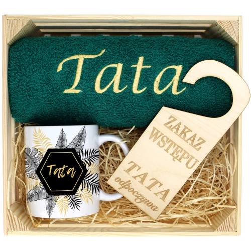 PREZENT DLA TATY RĘCZNIK + KUBEK DZIEŃ OJCA TATA