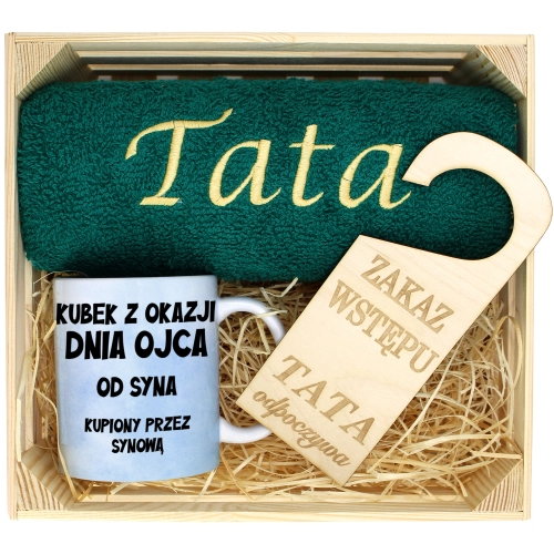 PREZENT DLA TATY RĘCZNIK + KUBEK DZIEŃ OJCA TATA