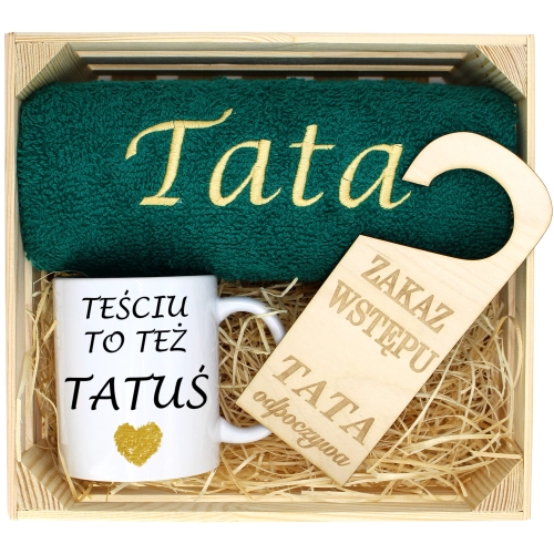 PREZENT DLA TATY RĘCZNIK + KUBEK DZIEŃ OJCA TATA