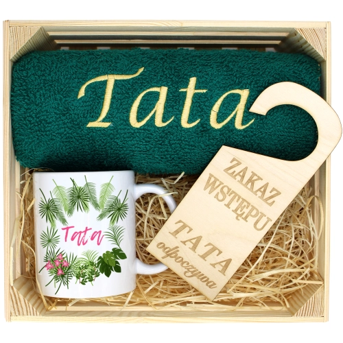 PREZENT DLA TATY RĘCZNIK + KUBEK DZIEŃ OJCA TATA