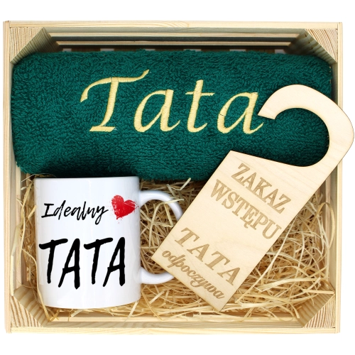 PREZENT DLA TATY RĘCZNIK + KUBEK DZIEŃ OJCA TATA