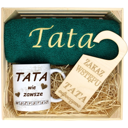 PREZENT DLA TATY RĘCZNIK + KUBEK DZIEŃ OJCA TATA